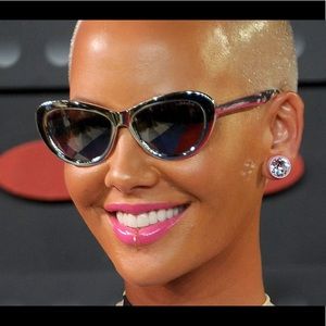Amber Rose Eyewear Elton Silver Sunglasses Rarely Worn